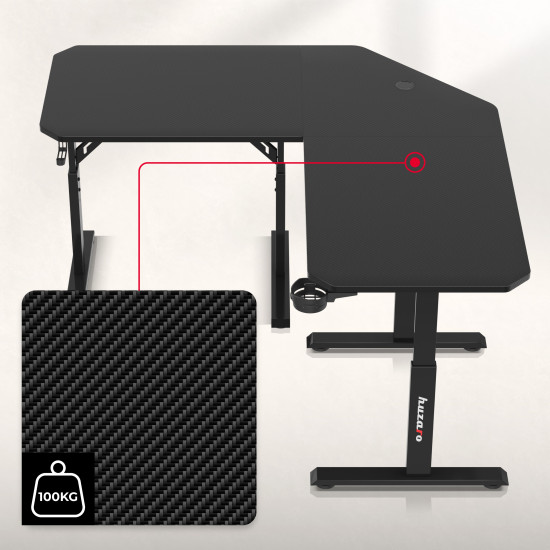 Huzaro Hero 7.3 Negru Colț Birou de Gaming