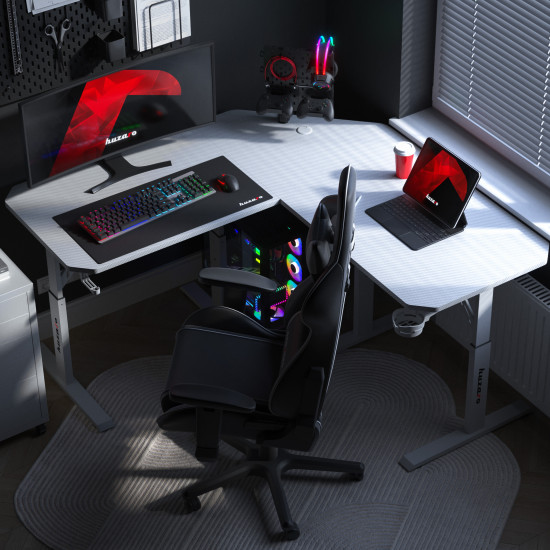 Huzaro Hero 7.3 Alb Colț Birou de Gaming