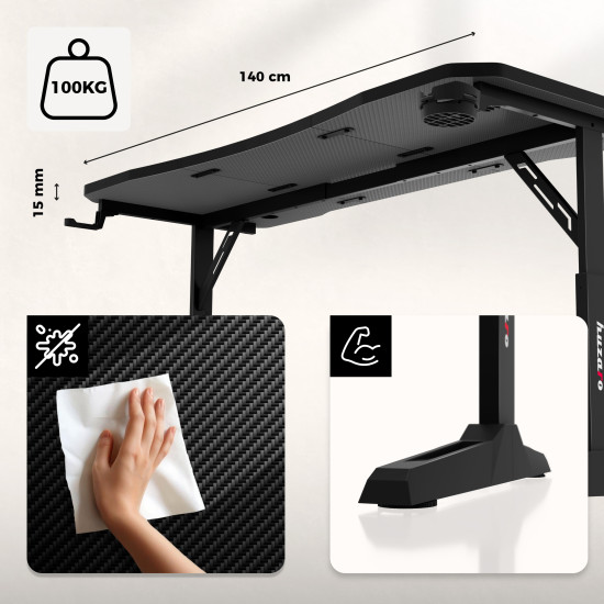 Huzaro Hero 3.6 Negru Birou De Gaming