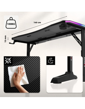 Huzaro Hero 3.6 RGB LED Negru Birou De Gaming