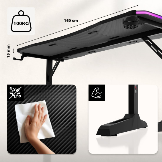 Huzaro Hero 4.6 RGB LED Negru Birou De Gaming