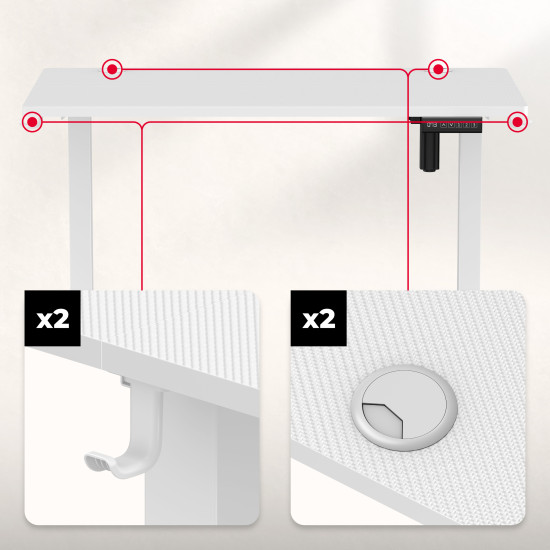 Huzaro Hero 7.9 Alb Electric Birou