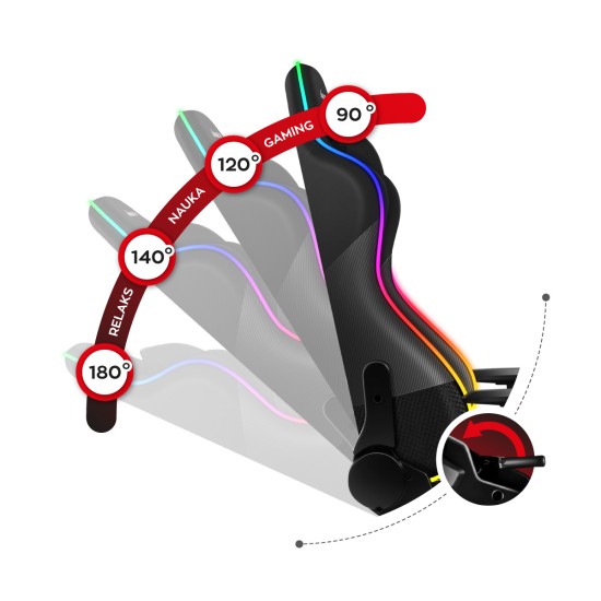 HUZARO FORCE 6.2 Negru RGB LED Scaun de Gaming