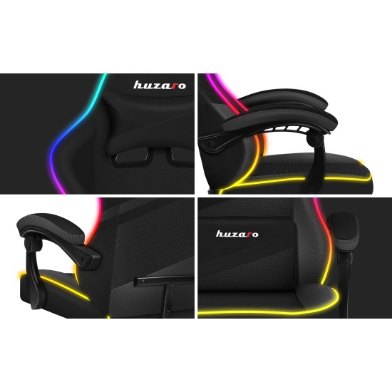 HUZARO FORCE 4.4 RGB Negru Mesh Scaun de Gaming