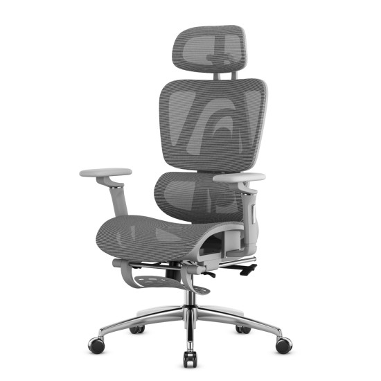 Scaun de birou ergonomic Mark Adler Expert 7.9, mesh, brate 5D, spatar reglabil, sezut ajustabil, Gri