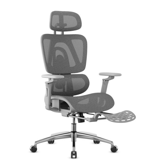 Scaun de birou ergonomic Mark Adler Expert 7.9, mesh, brate 5D, spatar reglabil, sezut ajustabil, Gri