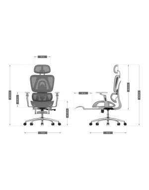 Scaun de birou ergonomic Mark Adler Expert 7.9, mesh, brate 5D, spatar reglabil, sezut ajustabil, Gri