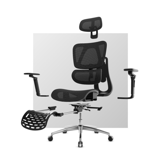 Scaun de birou ergonomic Mark Adler Expert 7.9, mesh, brate 5D, spatar reglabil, sezut ajustabil, Negru