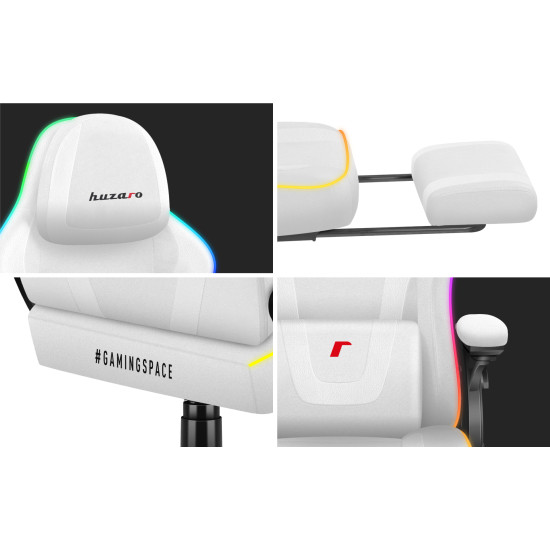 Huzaro Force 4.6 White Mesh RGB Smart Scaun de Gaming