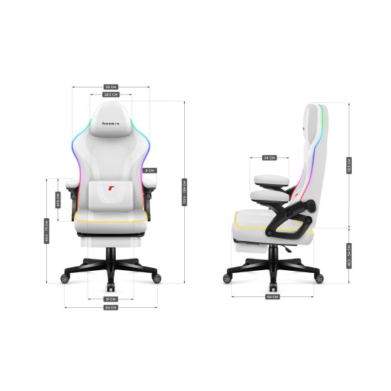 Huzaro Force 4.6 White Mesh RGB Smart Scaun de Gaming