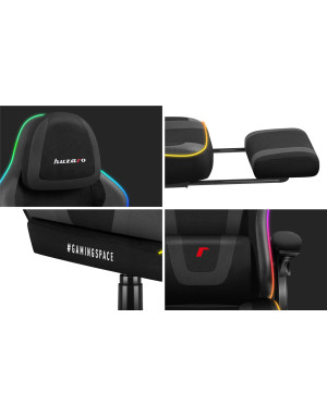 Huzaro Force 4.6 Black Mesh Iluminare RGB Smart, Scaun de gaming