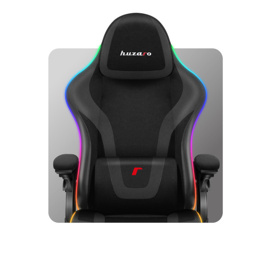 Huzaro Force 4.6 Black Mesh Iluminare RGB Smart, Scaun de gaming