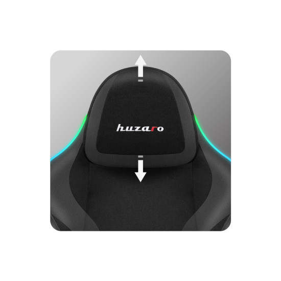 Huzaro Force 4.6 Black Mesh Iluminare RGB Smart, Scaun de gaming