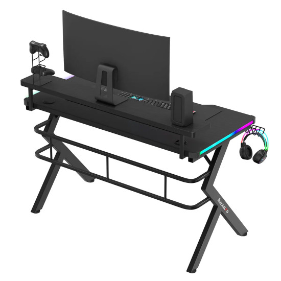 Huzaro Hero 5.0 RGB, birou gaming cu suport pentru monitor LED