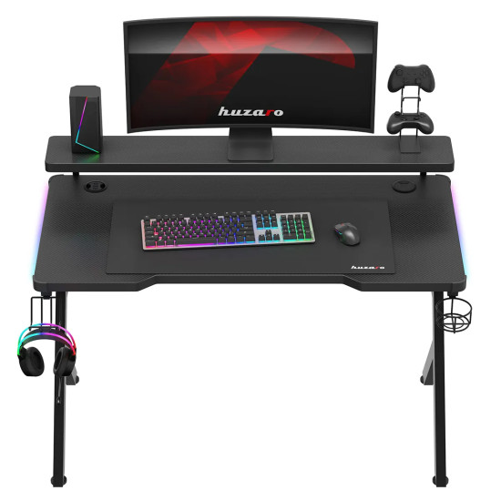 Huzaro Hero 5.0 RGB, birou gaming cu suport pentru monitor LED