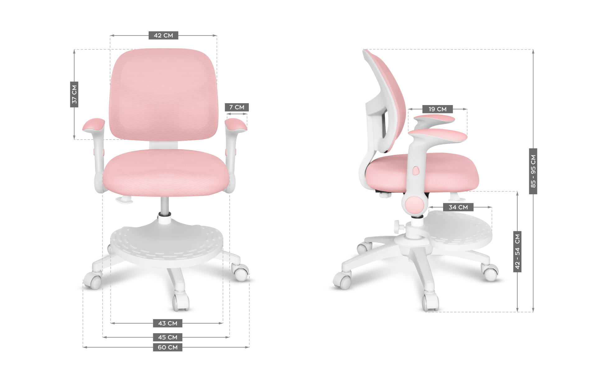 Scaun pivotant Mark Adler JUNIOR 5.0 Pink