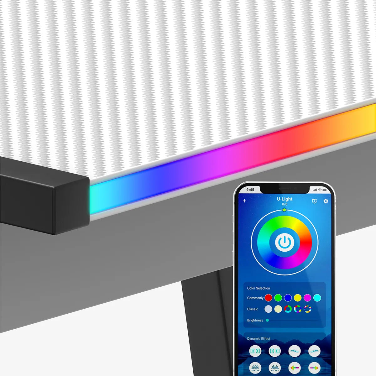 HUZARO HERO 6.0 Alb RGB Smart 147 cm birou de gaming