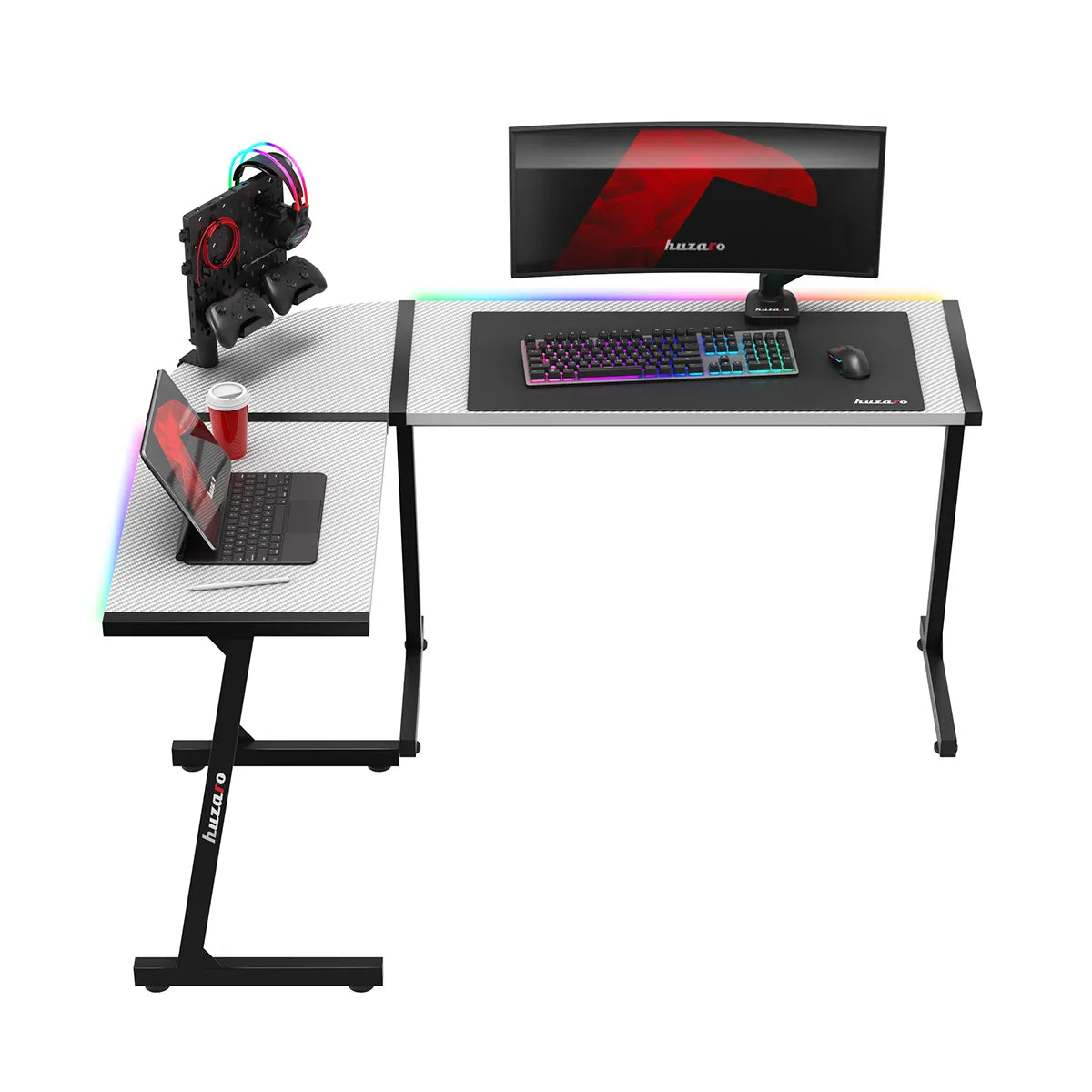 HUZARO HERO 6.0 Alb RGB Smart 147 cm birou de gaming