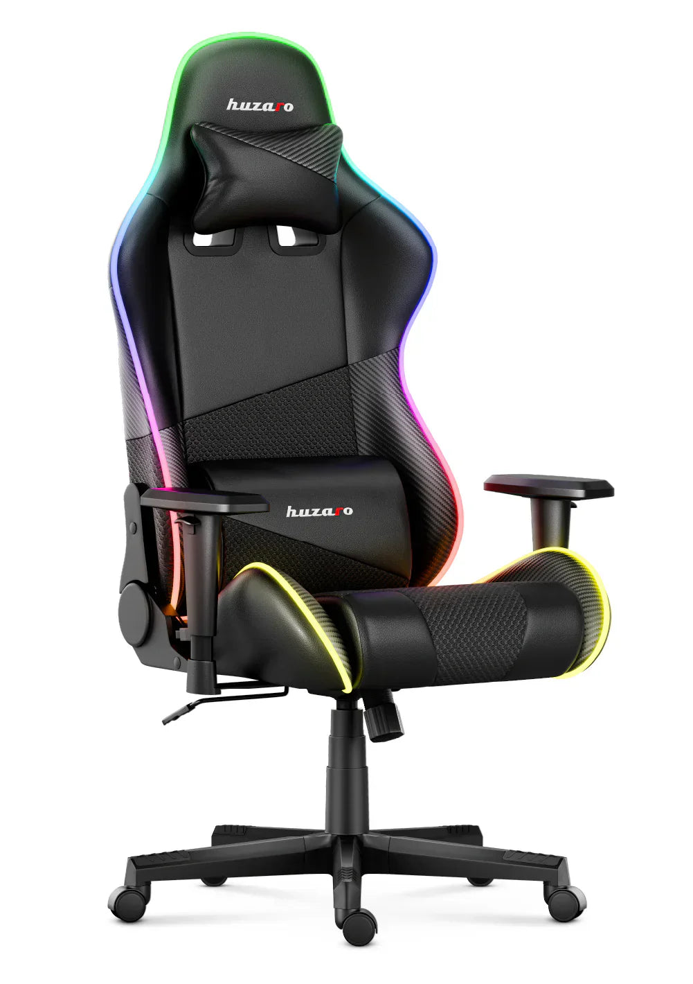 Scaun de gaming HUZARO FORCE 6.2 negru RGB LED