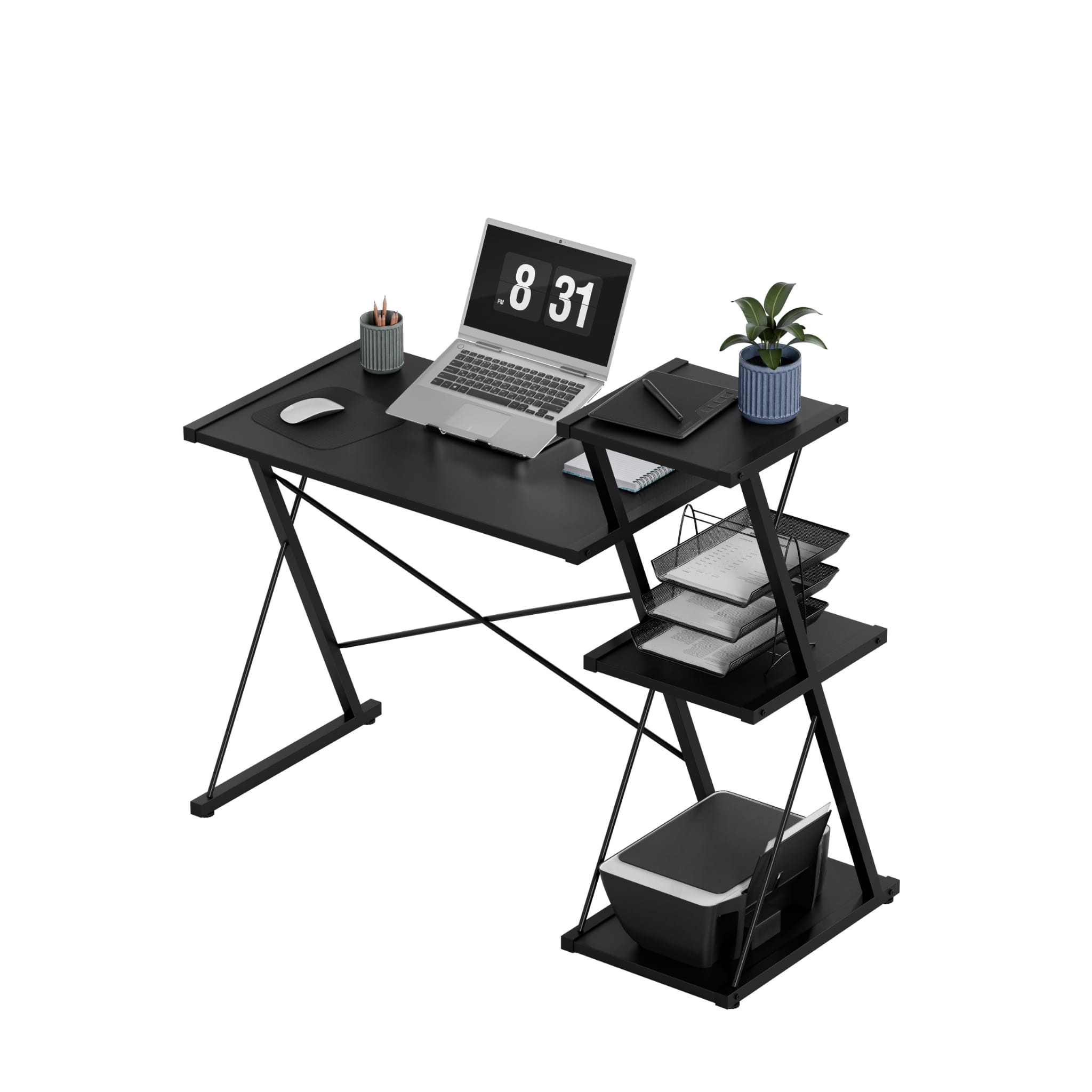 Mark Adler Leader 3.5 Black 116 cm birou cu rafturi