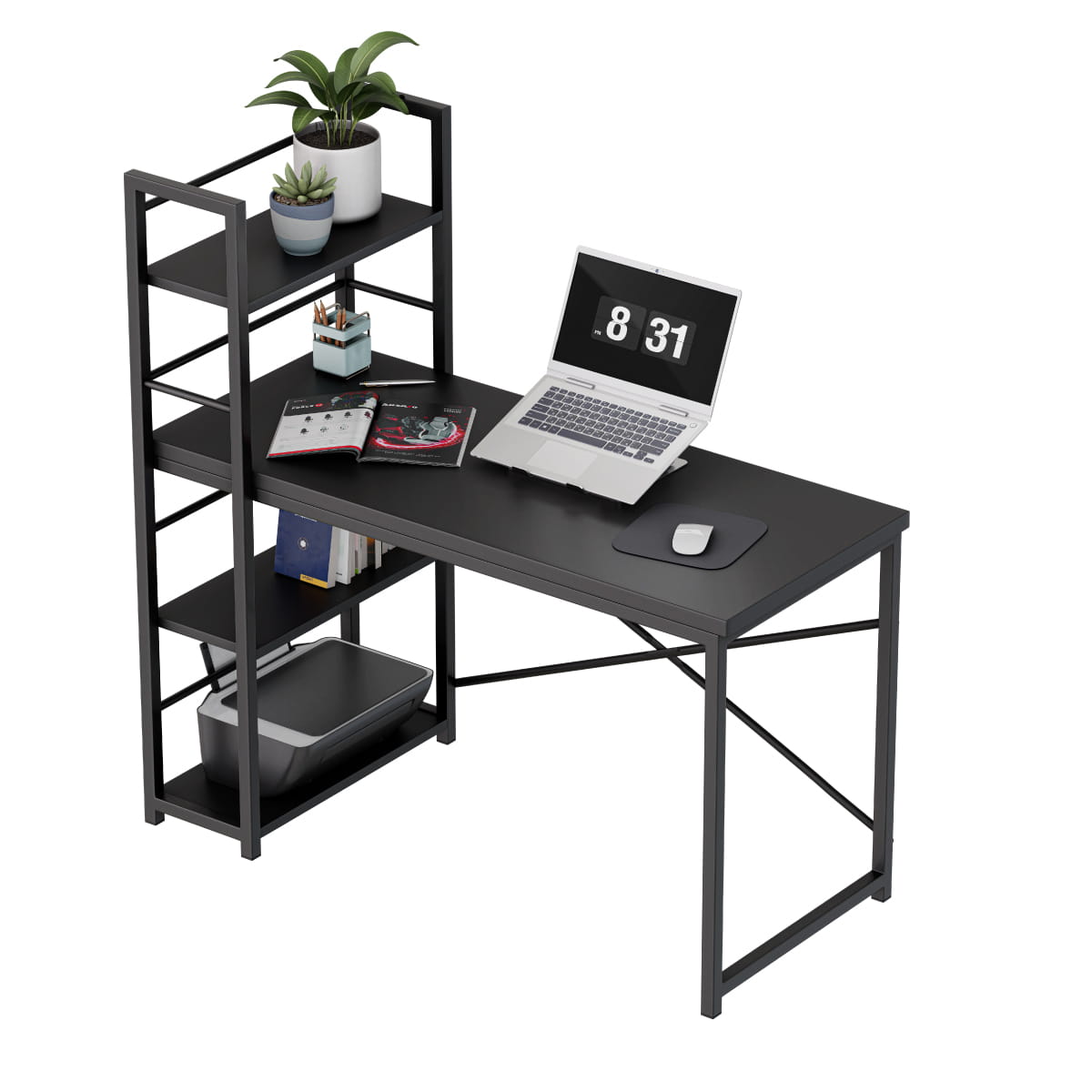 Mark Adler Leader 4.0 Black 120 cm birou cu rafturi