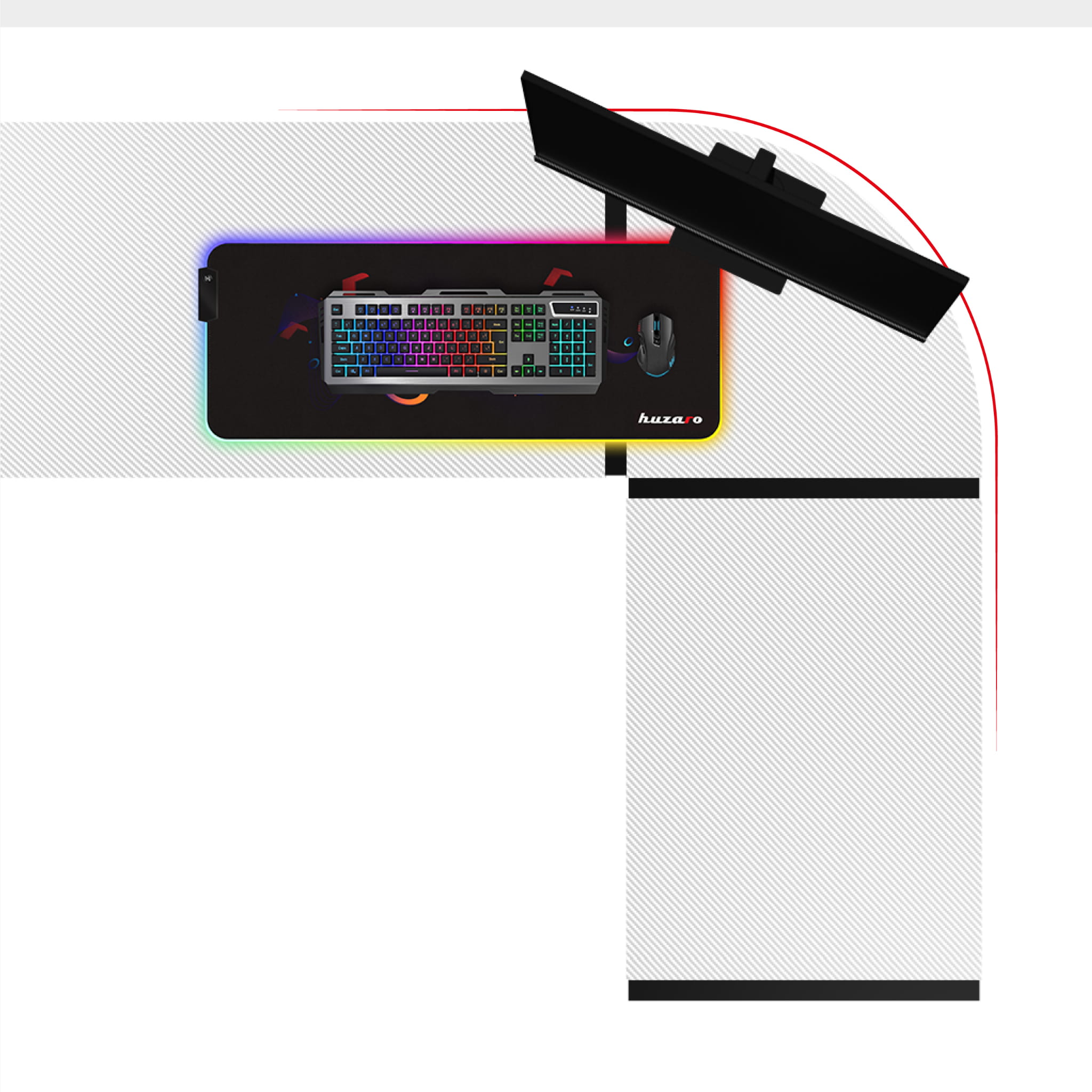 Huzaro Hero 6.3 Alb 154 cm birou de gaming