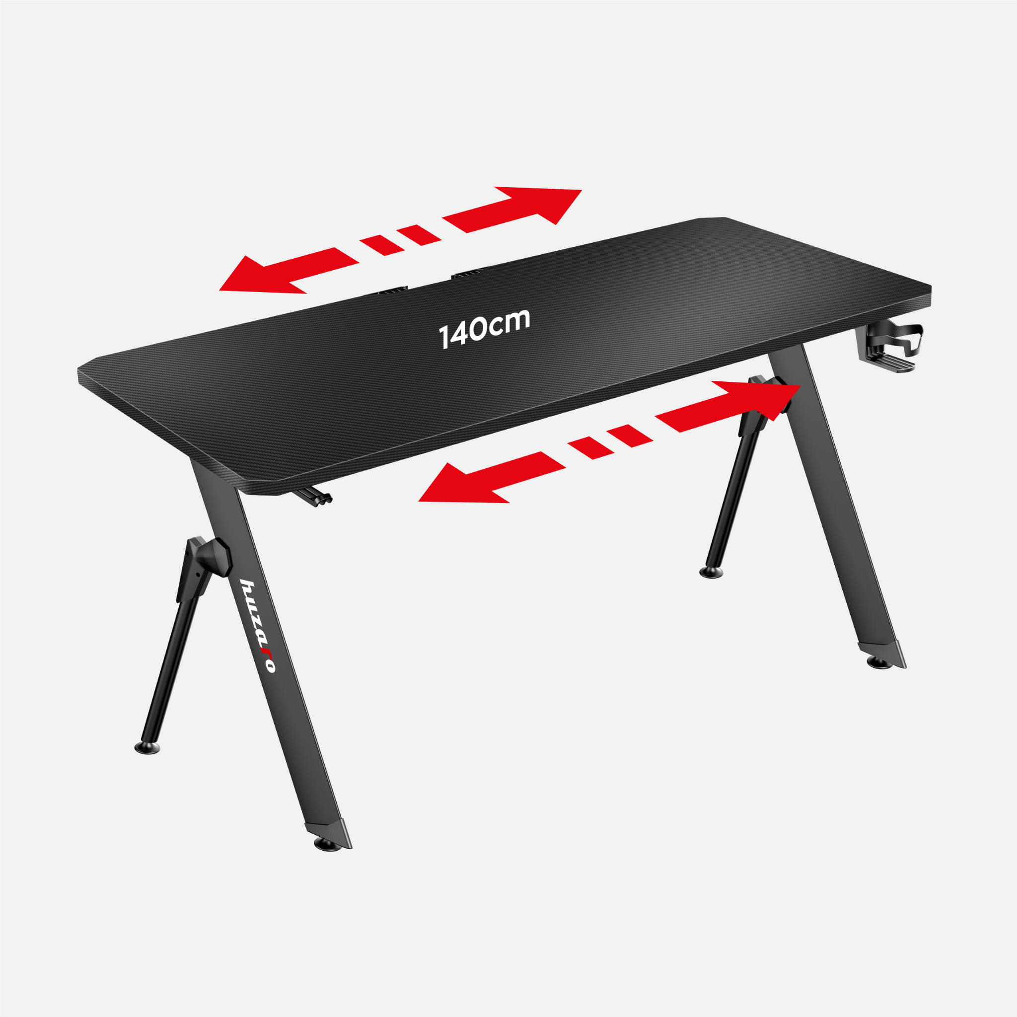 Huzaro Hero 2.8 negru 140 cm birou de gaming