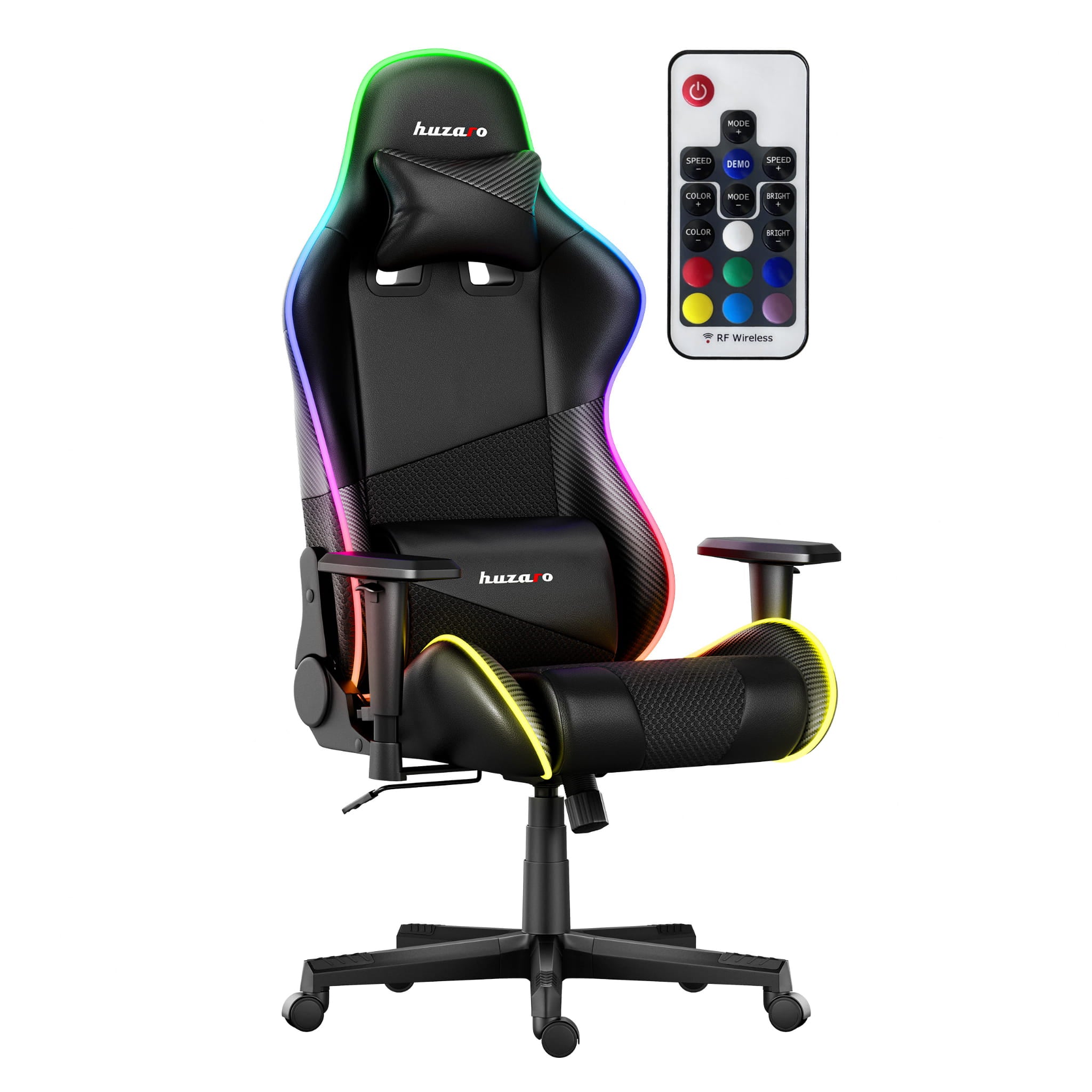 Scaun de gaming HUZARO FORCE 6.2 negru RGB LED