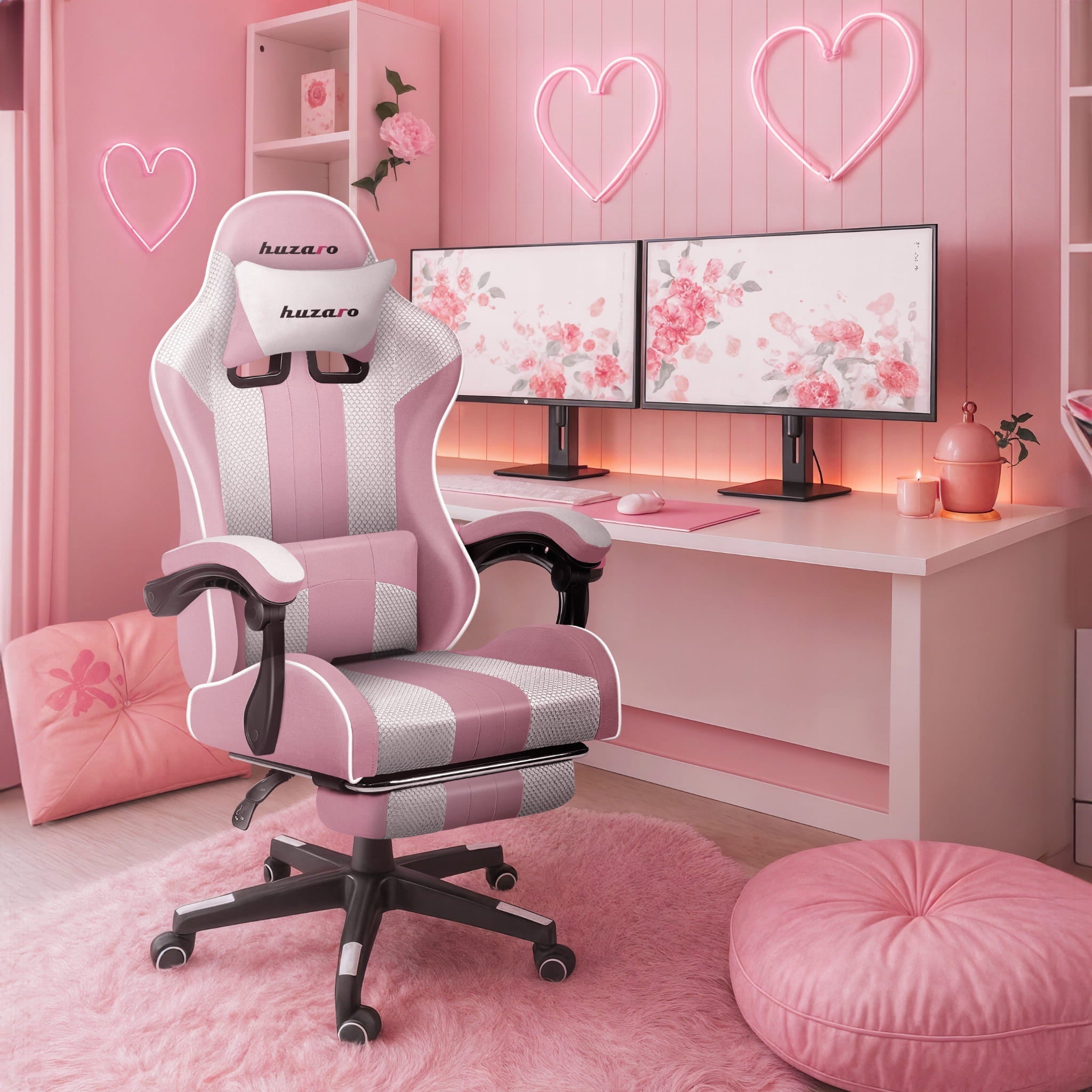 Scaun de gaming Huzaro Force 4.7 Pink Mesh