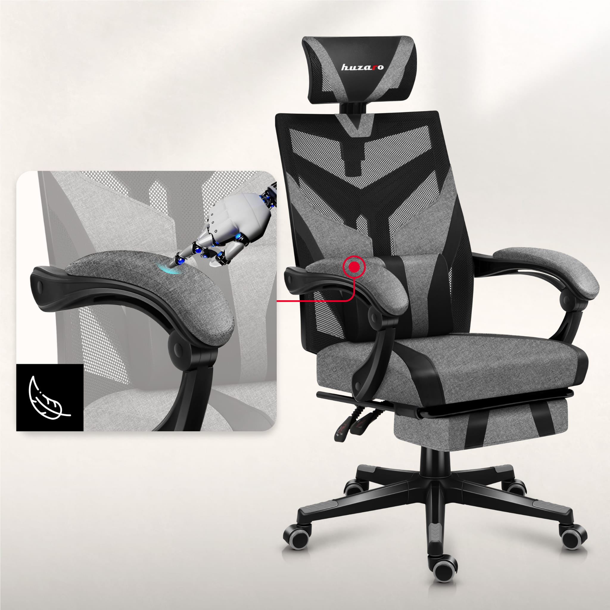 Huzaro Combat 5.0 Grey Gaming Armchair