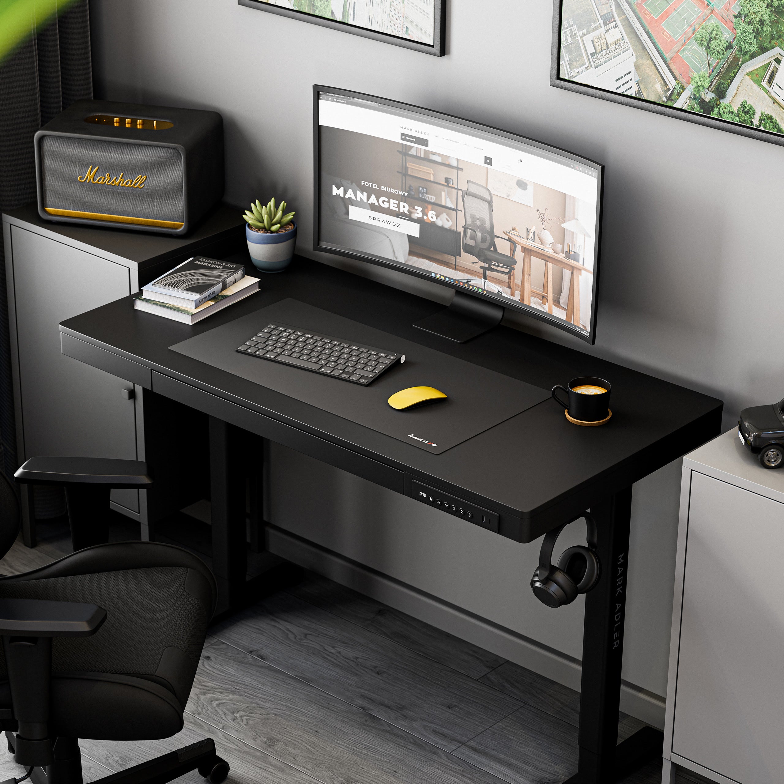 Birou electric Mark Adler Leader 8.2 Black 120 cm