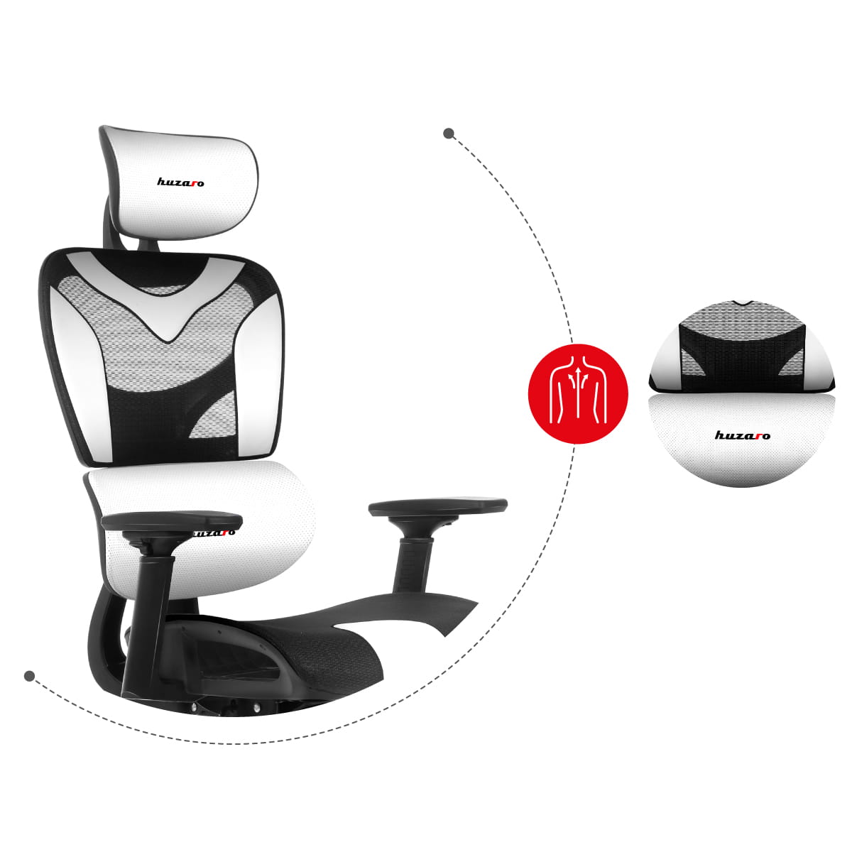 Huzaro Combat 8.0 Fotoliu de gaming alb