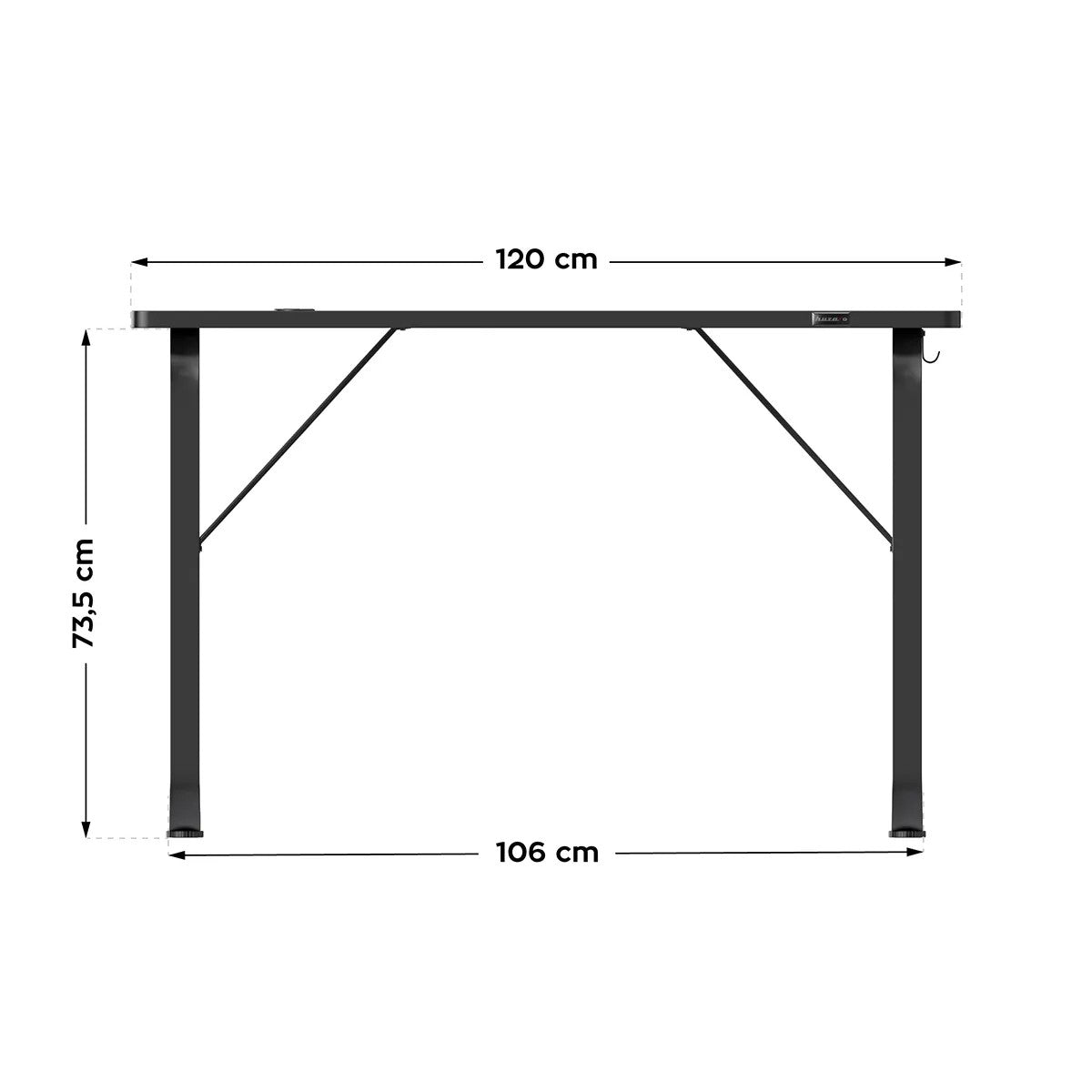 Huzaro Hero 1.5 Black 120 cm birou de gaming