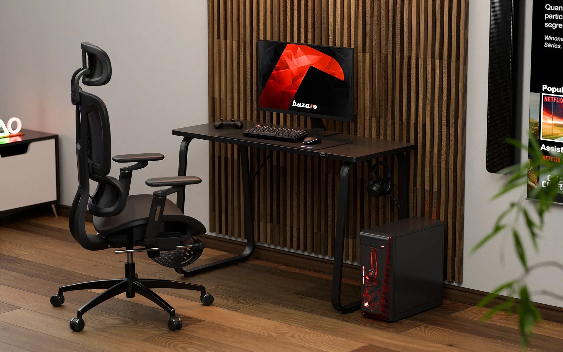 Huzaro Hero 1.5 Black 120 cm birou de gaming