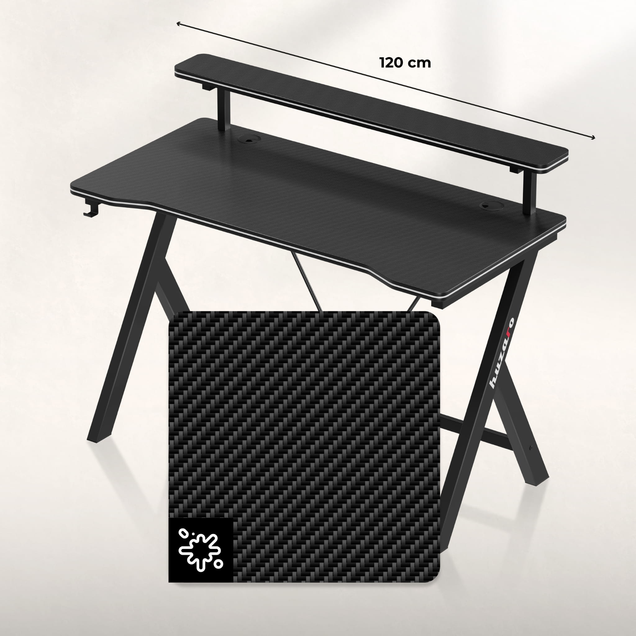 Huzaro Hero 1.9 Black birou de gaming 120 cm