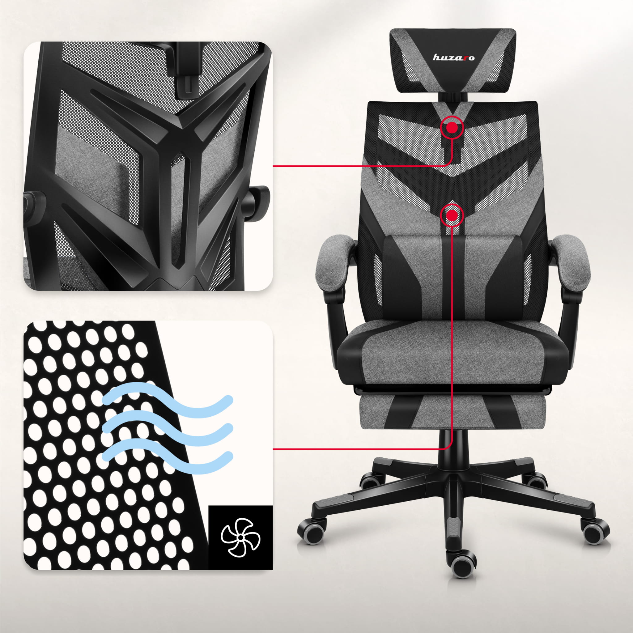 Huzaro Combat 5.0 Grey Gaming Armchair