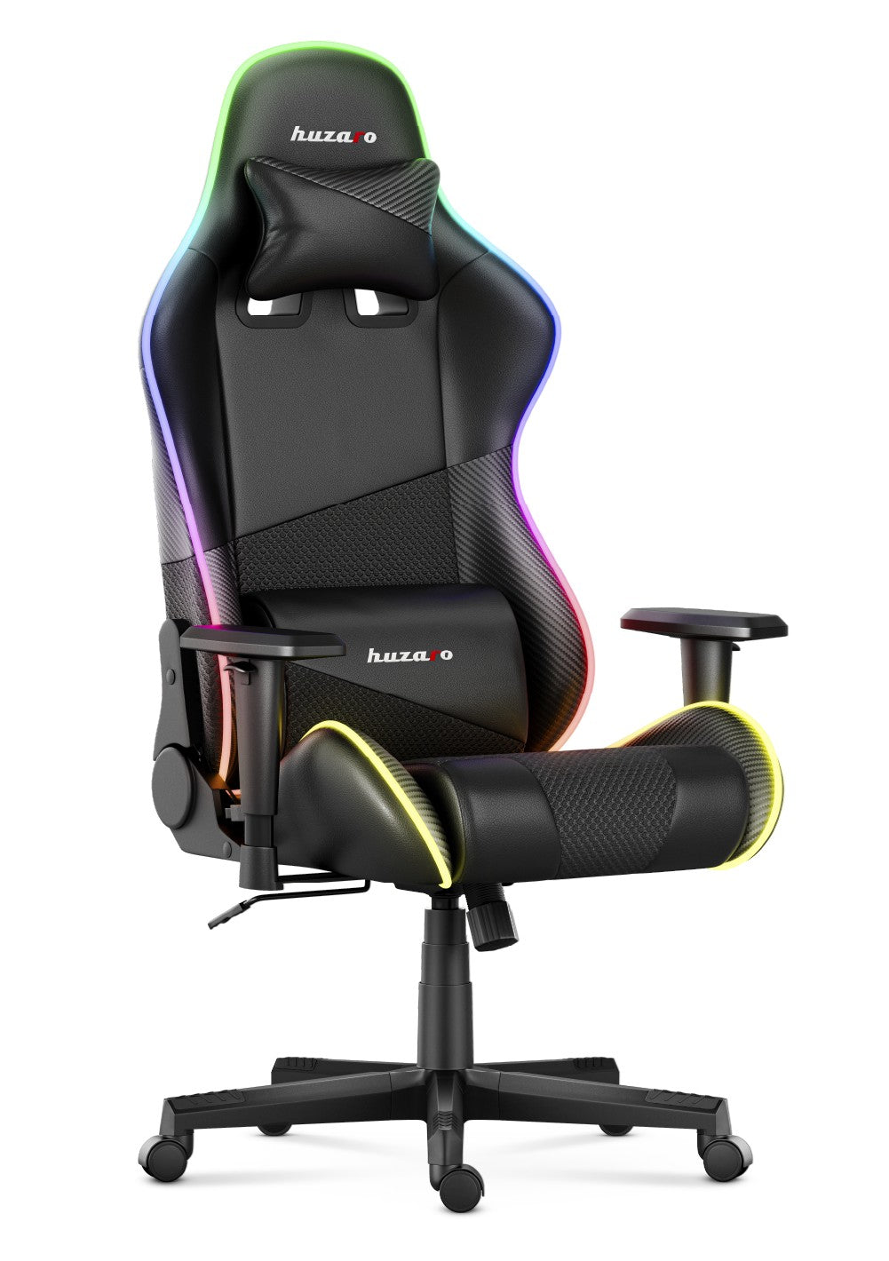 Scaun de gaming HUZARO FORCE 6.2 negru RGB LED