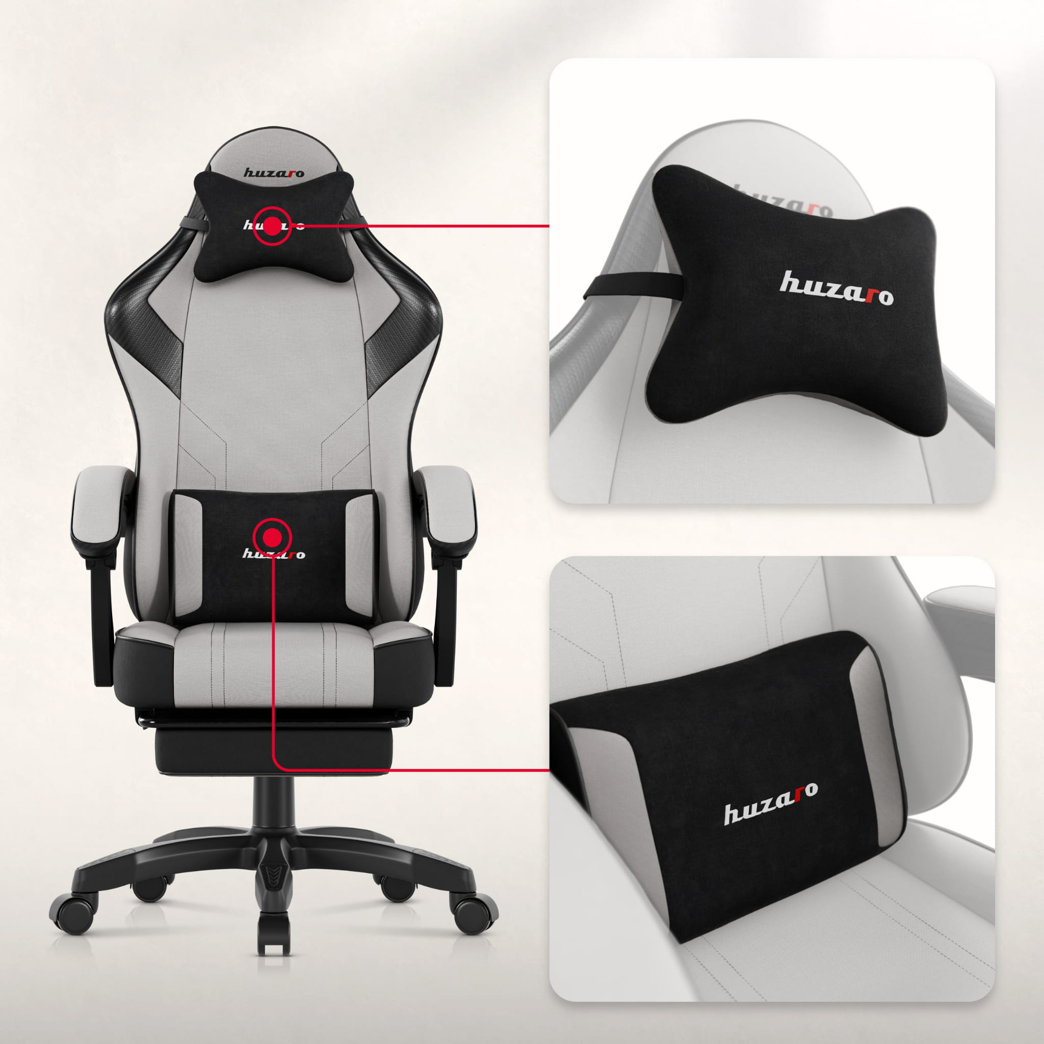 Scaun de gaming Huzaro Force 3.7 Grey