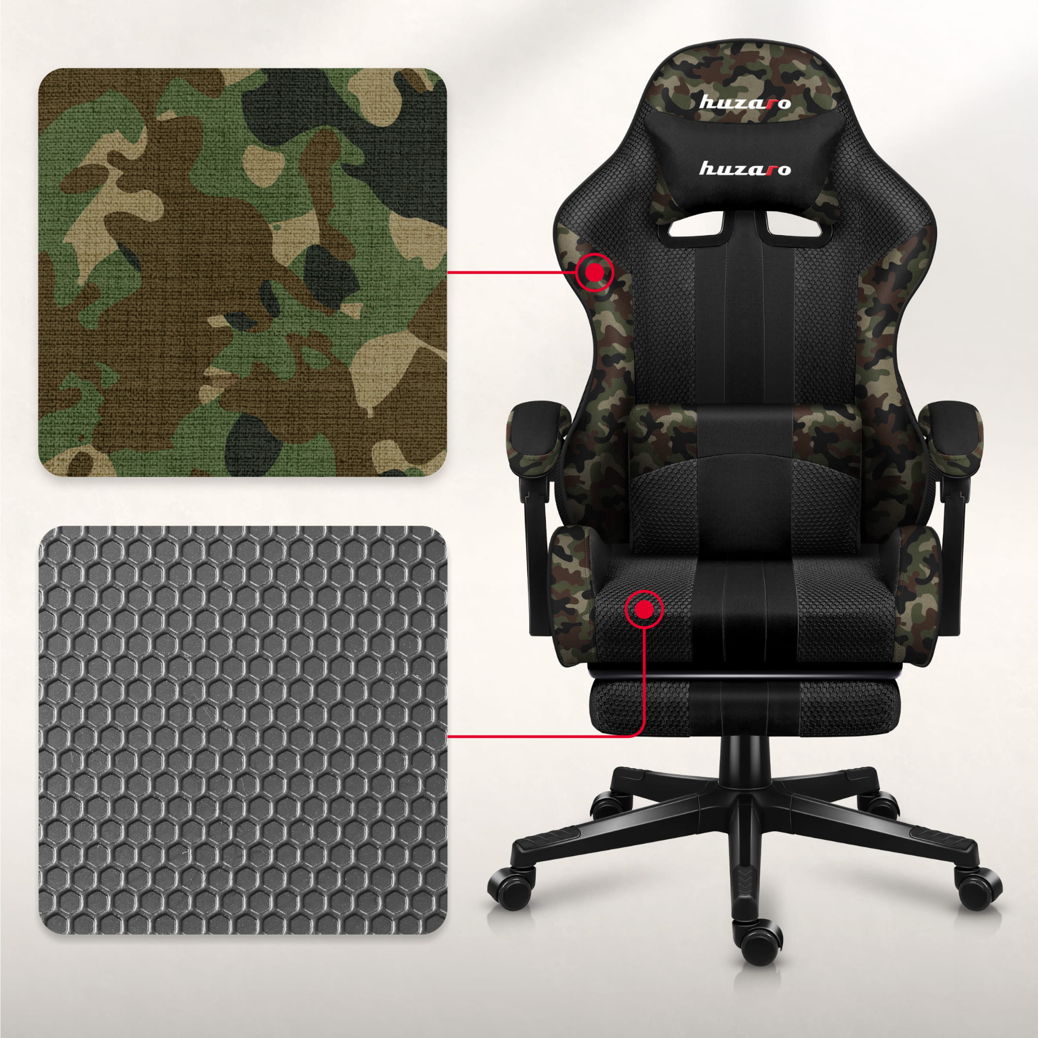 Scaun de gaming Huzaro Force 4.7 Camo Mesh