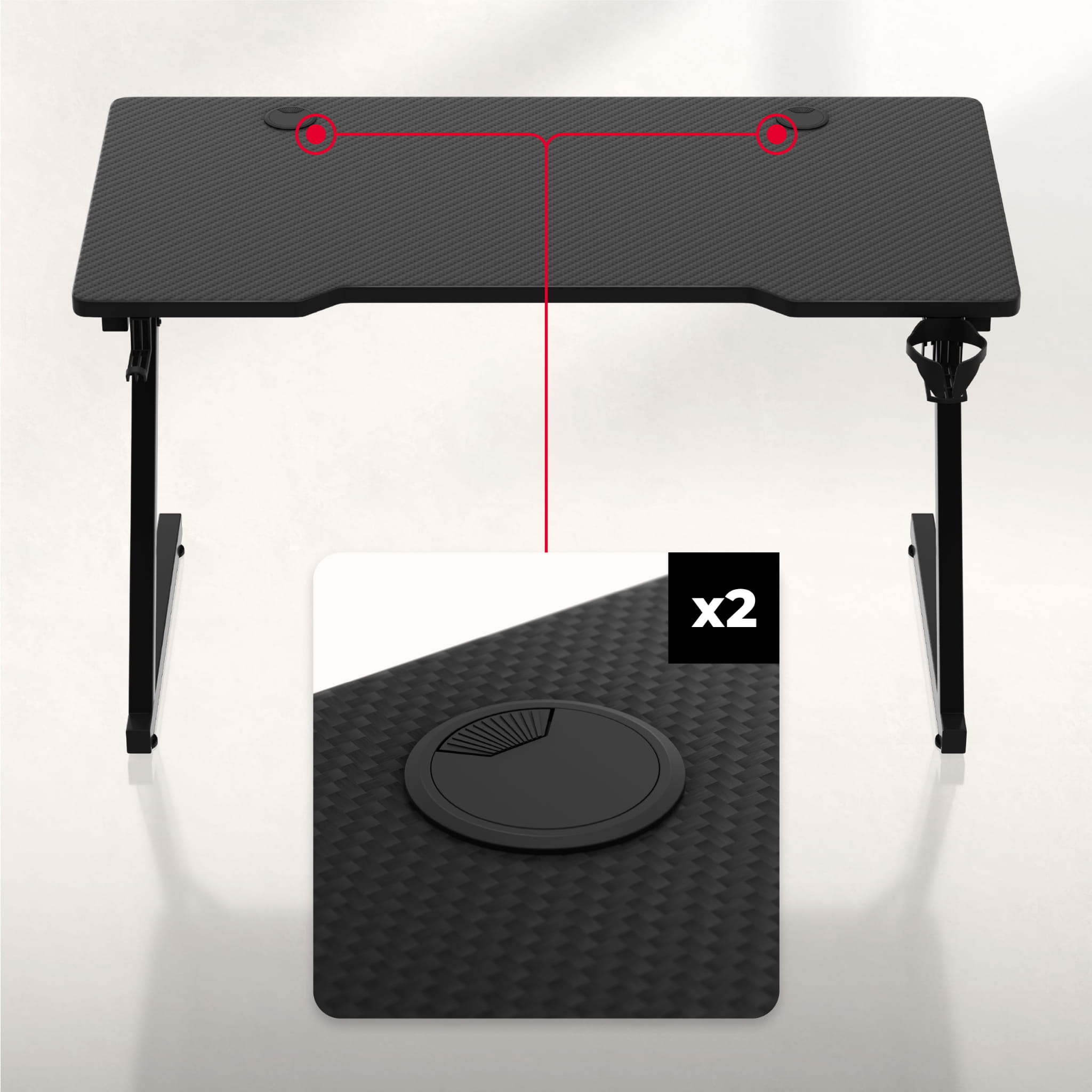 Huzaro Hero 2.5 Black 120 cm birou de gaming