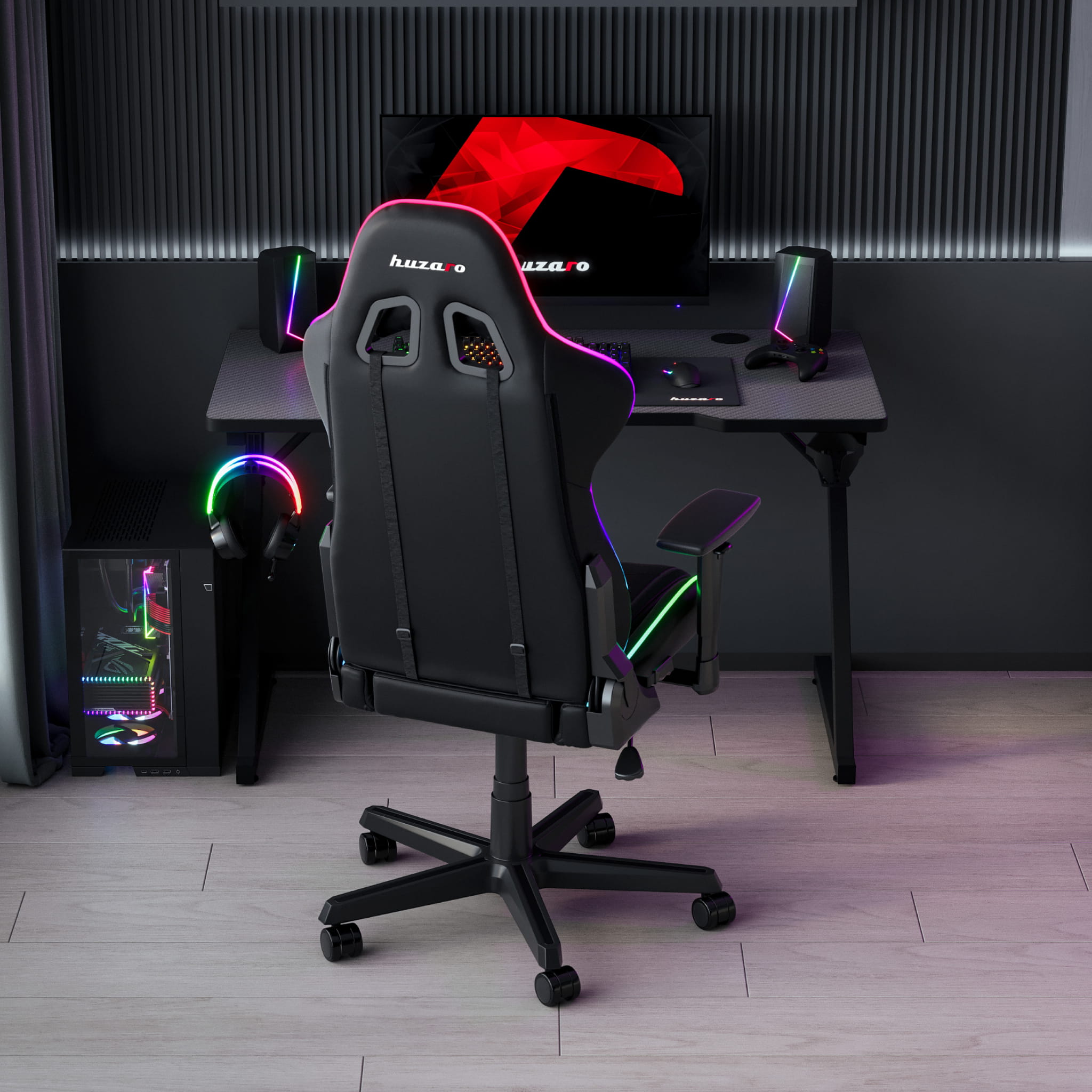 Huzaro Hero 2.5 Black 120 cm birou de gaming