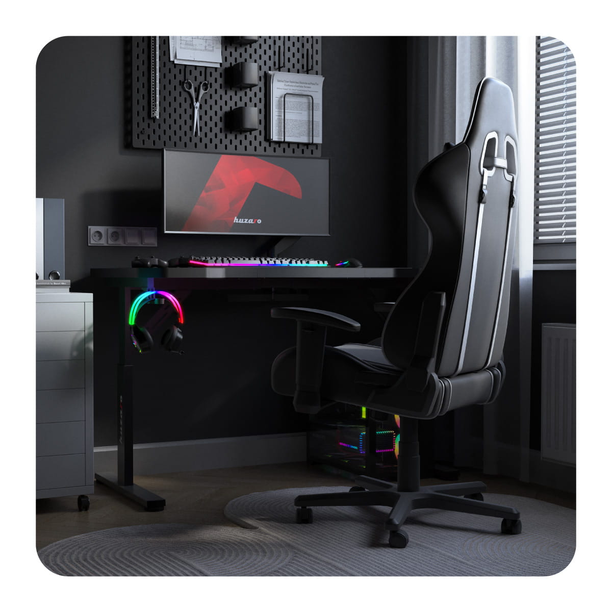 Huzaro Hero 2.6 Black 120 cm birou de gaming