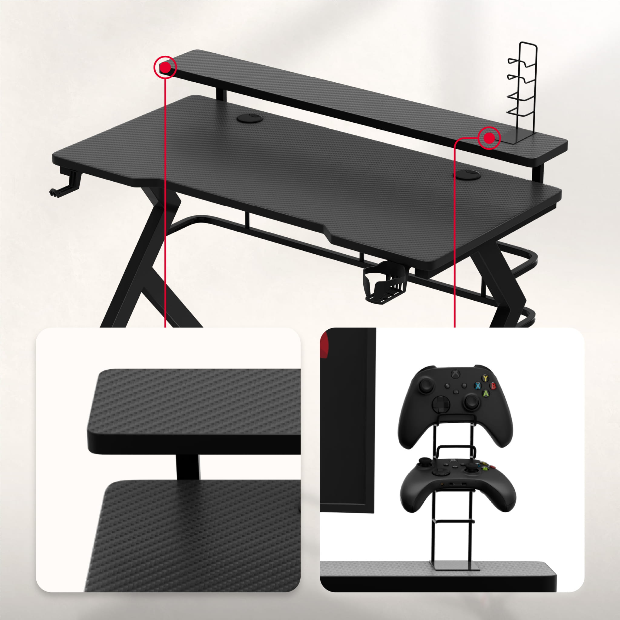 Huzaro Hero 5.0 Gaming Desk negru 120 cm