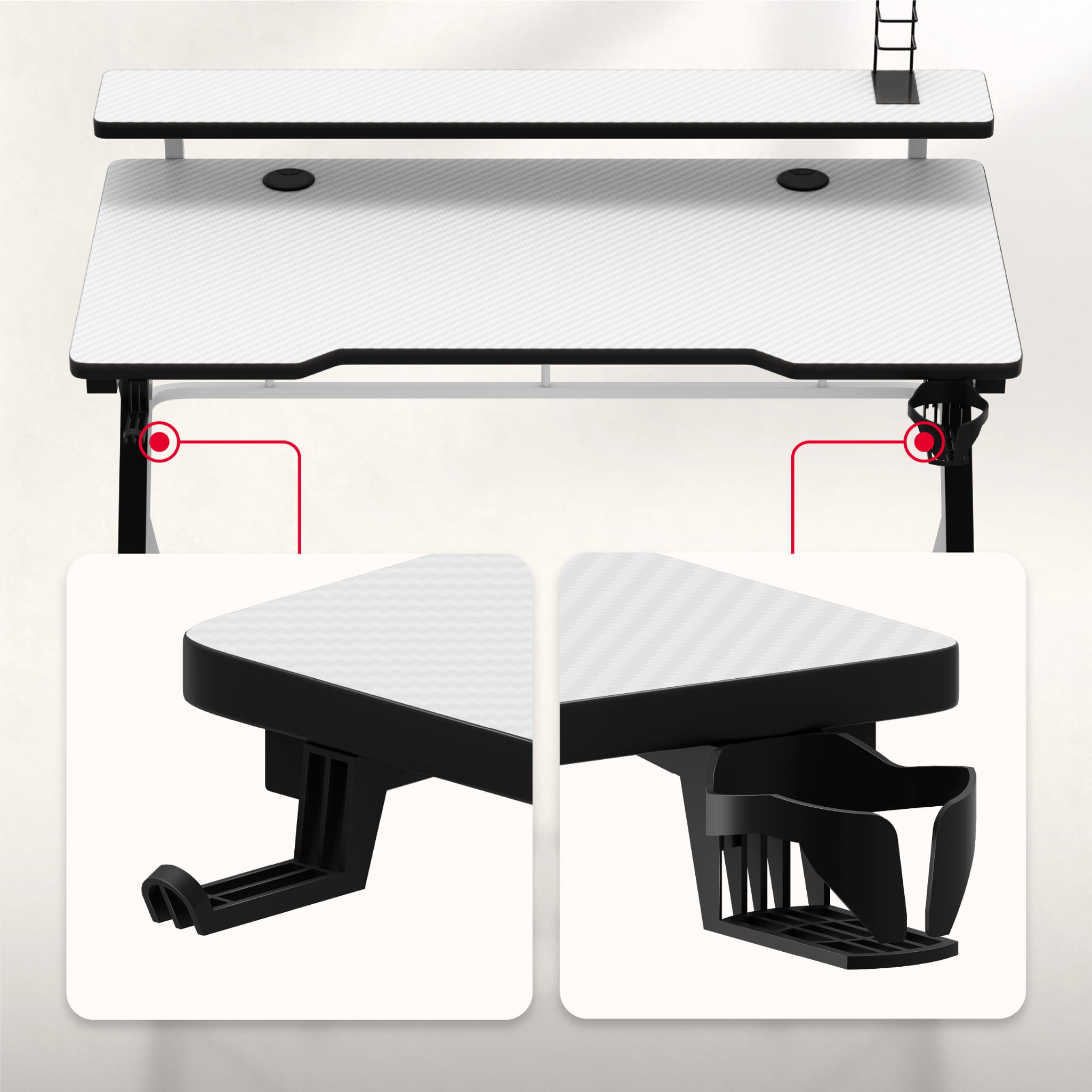 Huzaro Hero 5.0 Birou de gaming alb 120 cm