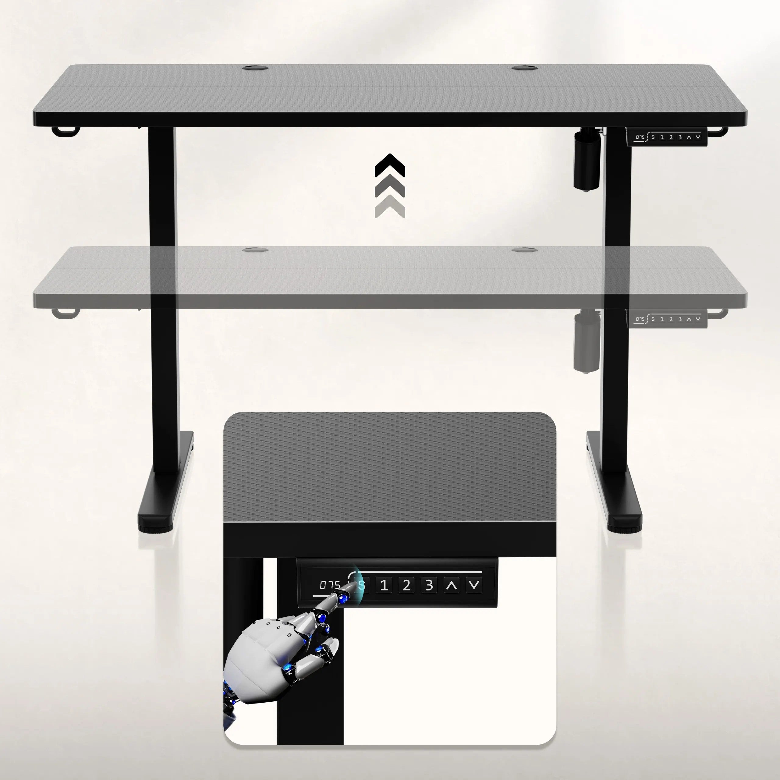 Huzaro Hero 8.1 Black 120 cm birou electric de gaming