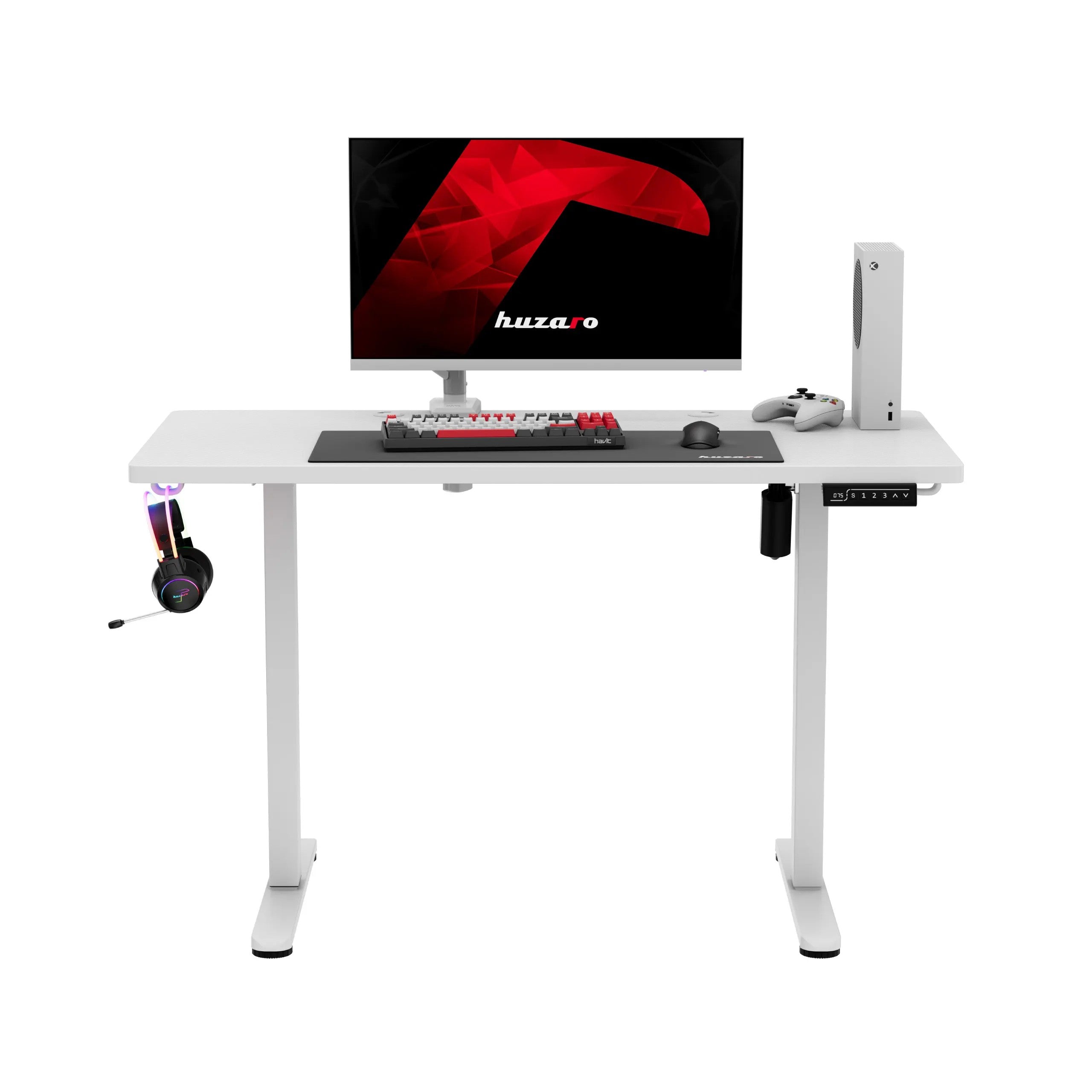 Huzaro Hero 8.1 alb 120 cm birou electric de gaming
