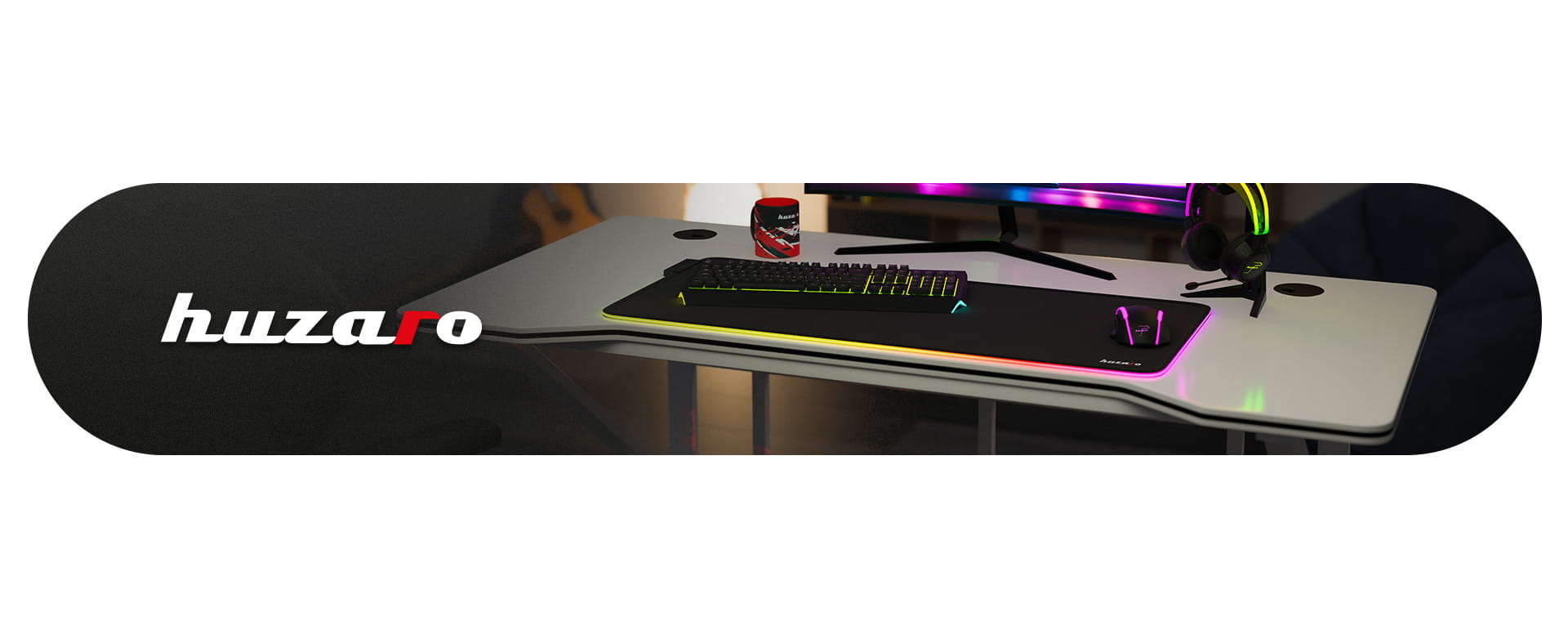 Huzaro Hero 1.6 Birou de gaming alb 120 cm