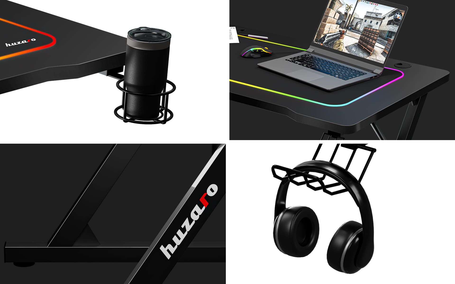 Huzaro Hero 1.8 negru 100 cm birou de gaming