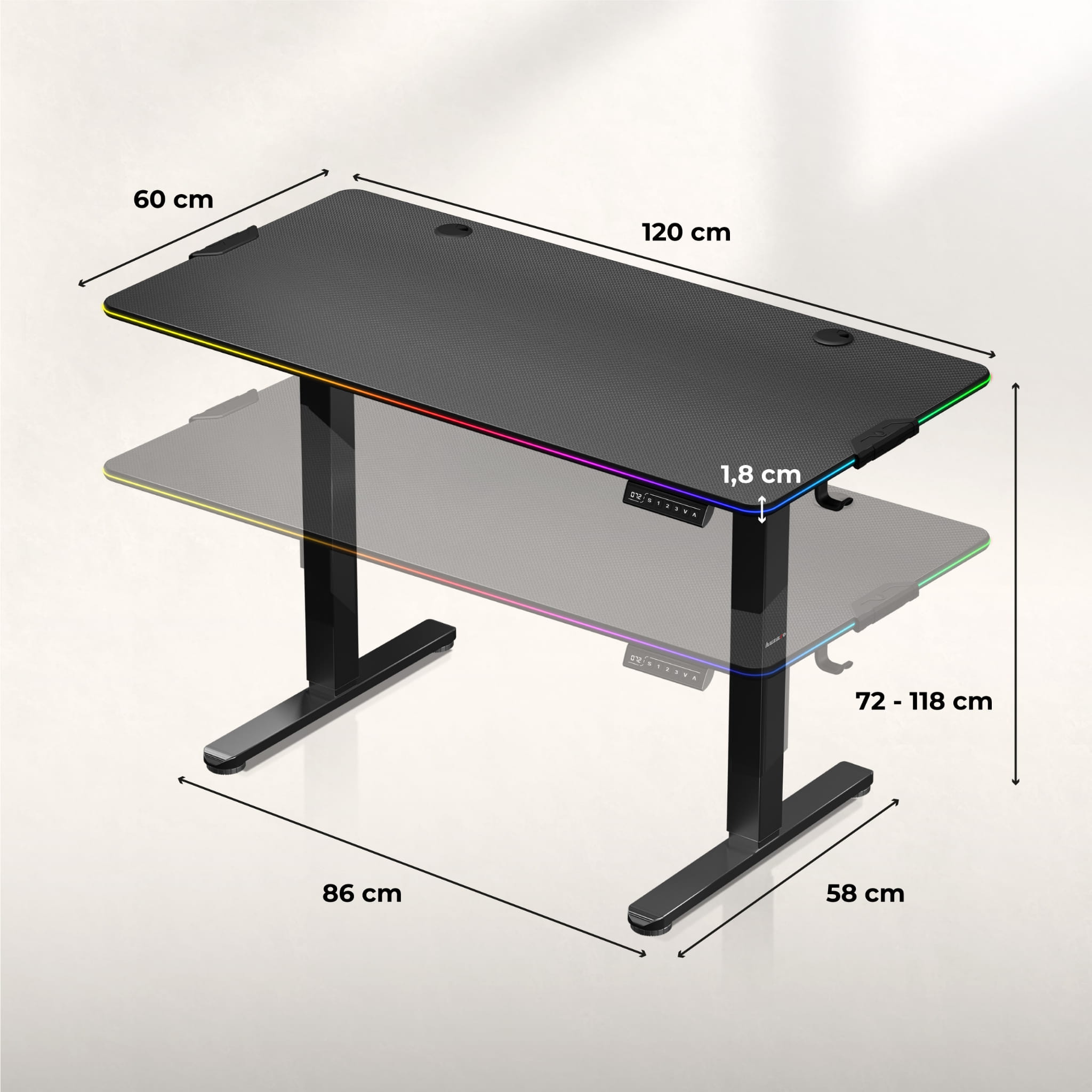 Huzaro Hero 8.2 RGB 120 cm birou electric