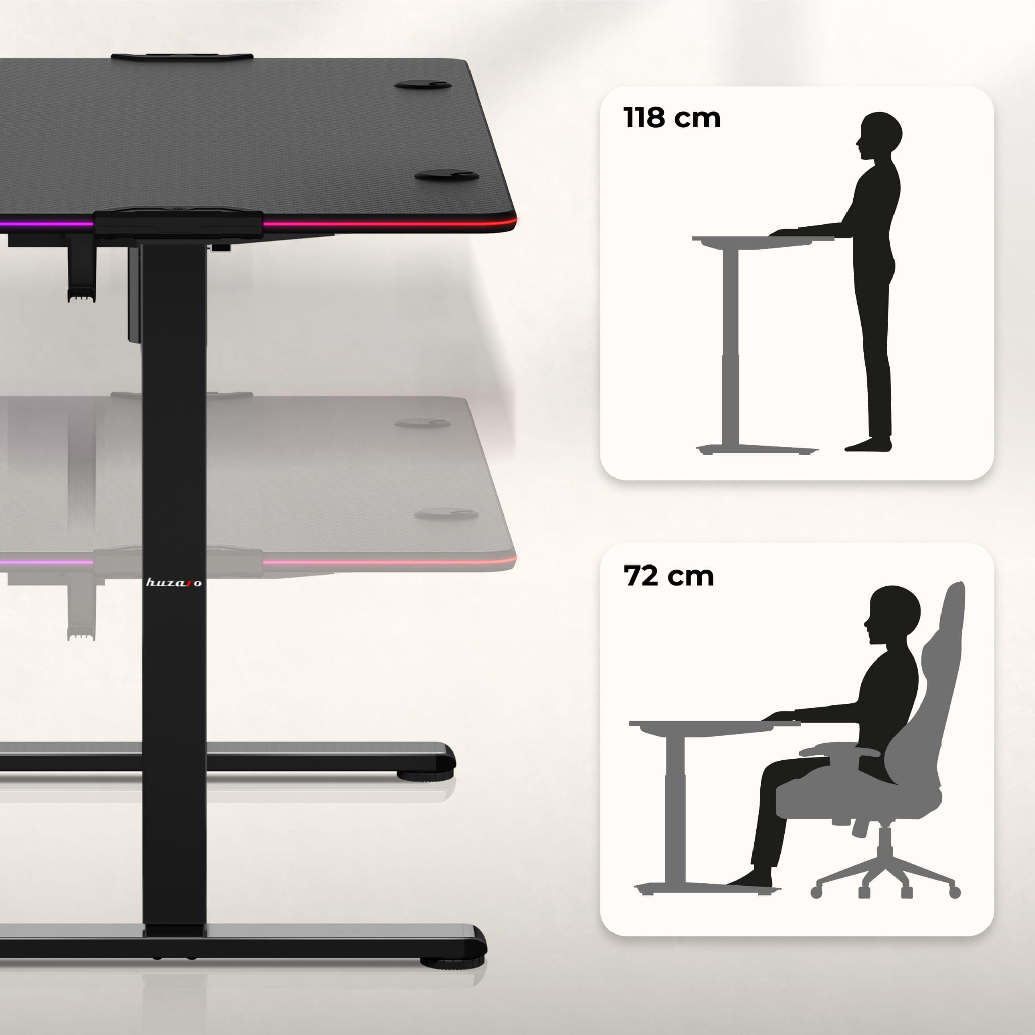 Huzaro Hero 8.2 RGB 120 cm birou electric